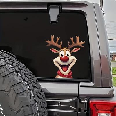 Christmas Car Stickers: Waterproof Santa Claus & Reindeer Decals – Fit for Car Window Decor, Computer Decorative Use
