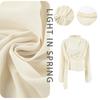 Chiffon High-End Slit Women's Shirt Spring Summer New Arrivals Apricot Color Ruched Long Sleeve Top for Women