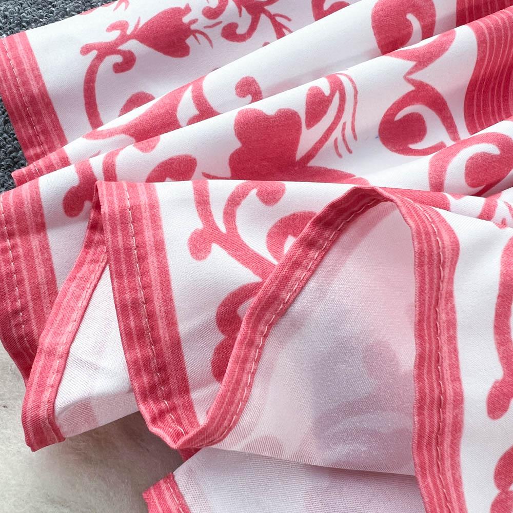 Vintage Summer Floral Print Ruffles Single Breasted Long Sleeve High Waist Vocation Beach Long Women Dress