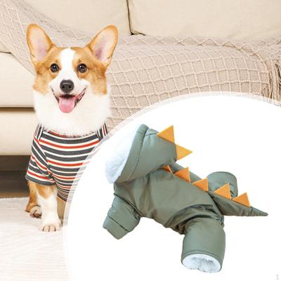 Psí kabát Studené počasí Jedinečná venkovní procházka s kapucí Roztomilá kostýmní bunda pro dinosaura