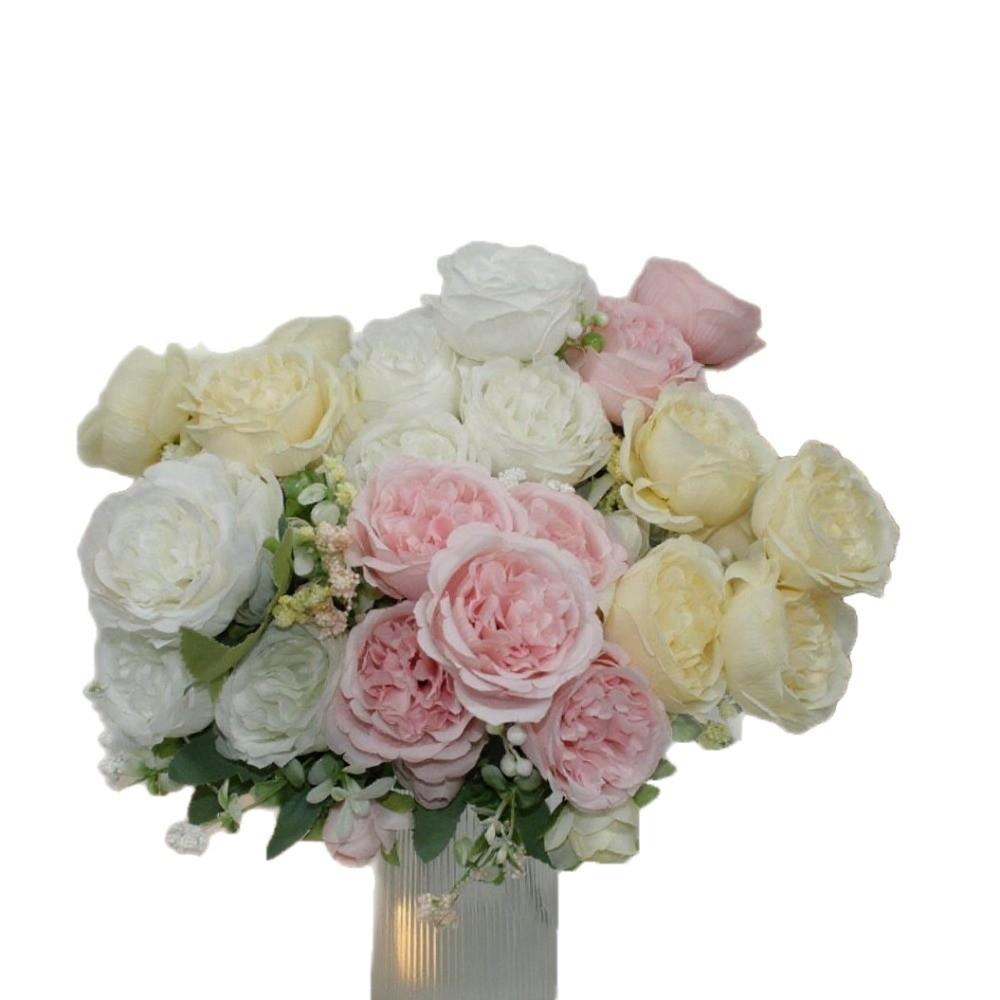 5 Heads Real Happy Flower Mini 7 Colors Natural Simulated Rose Photography Photo Gift Rose Flowers Decorative Home Decorative