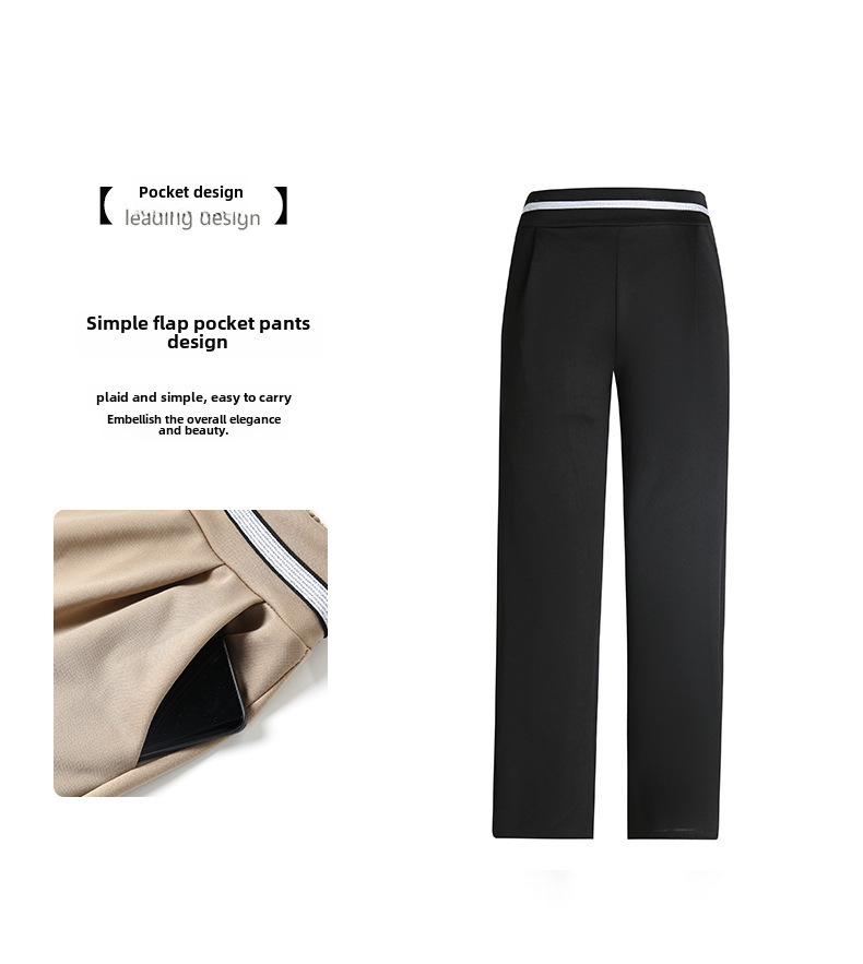 Women's High-Waisted Stretch Casual Pants - Summer 7/8 Length, Comfortable Fit