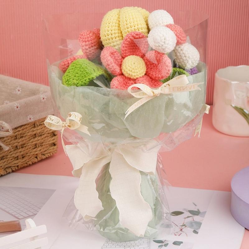 Häkelblumenstrauß-Sets Häkelblumen-Startersets Häkelstrauß-Sets Häkelpflanzen-Sets zur Heimdekoration