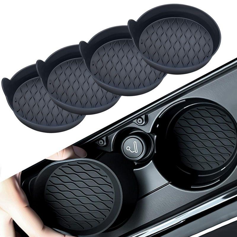Non-Slip Car Cup Holder Coasters, Universal Waterproof Cup Mat for Vehicle Interior