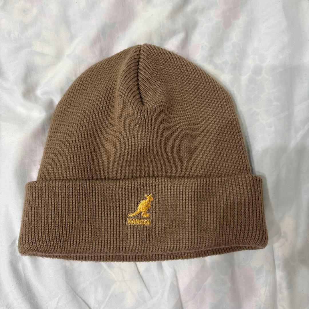 Used KANGOL Knit Hat Beanie Brown
