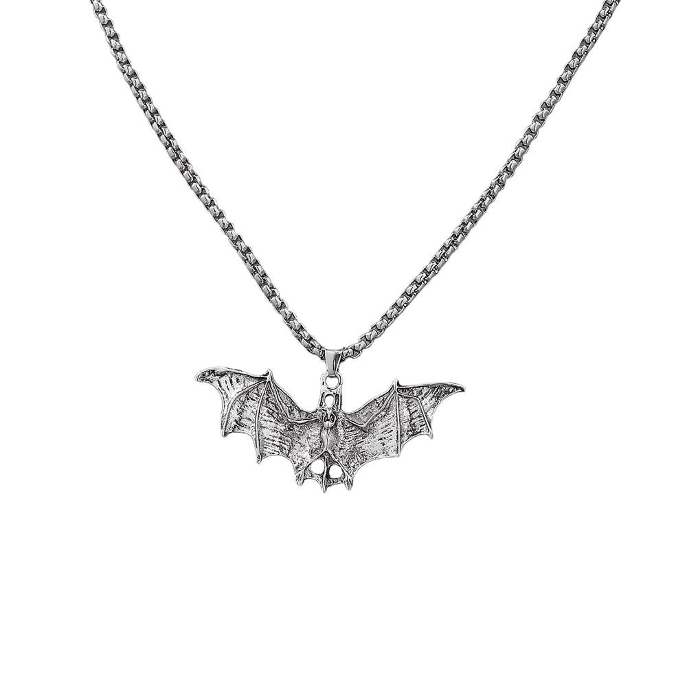 Gothic Diablo Skull Pendant Necklace Personality Punk Hip Hop Alloy Old Collarbone Chain Halloween Ornament Wholesale