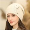 Women Winter Hat Decorate Beanie Hat Rabbit Fur Blend Winter Dandy Cap Female Casual Streetwear Knitted Hat 2025