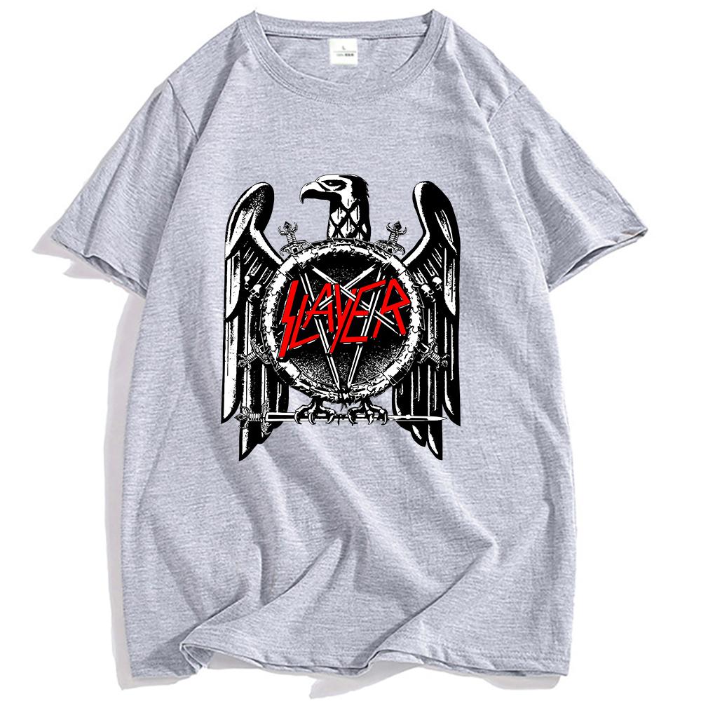 Slayer Eagle Graphic Printing T-shirt Cotton Short Sleeve Casual Male Tshirt O-neck Street Style Unisex Streetwear Men/Women Tee