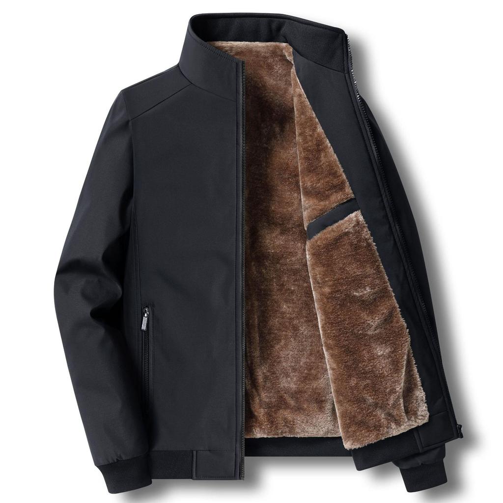 Papas Samtmantel 2022: Neue dicke warme Freizeitjacke für Mittelalte und Ältere, perfekt für Herbst und Winter.