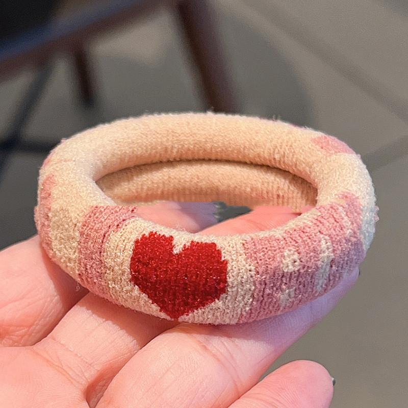 5pcs Korean version of sweet girl style hair rubber bands, durable, not damaging hair, ponytail hair ring, durable.