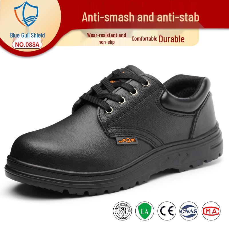 Мужские зимние рабочие ботинки с металлическим подноском синие - износостойкие противоударные устойчивые к проколам нескользящие высокие защитная обувь 3990₽