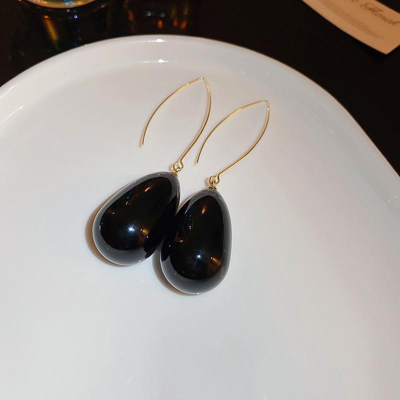 Boucles d'oreilles pendantes Perle Goutte d'eau pour Femmes Mode Française Style Simple Charme Nouvelles Zircon Couleur Unie Cadeau