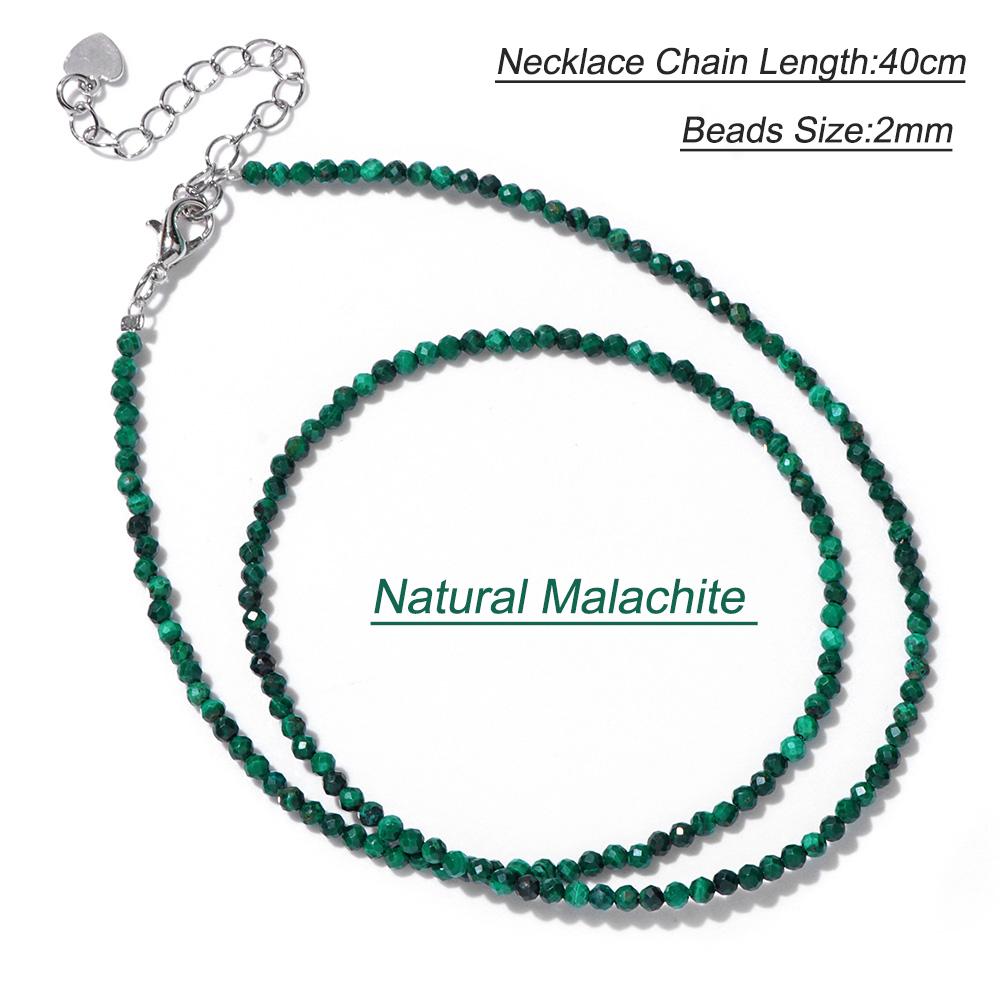 2mm Natural Crystal Beads Necklace Tiger Eye Stone Black Spinel Mix Quartzs Choker Clavicle Chains For Women Men Jewelry