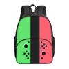 Lässiger Pendler-Spielekonsolen-Rucksack mit rundem Frontfach für Jungen/Mädchen Beste Geschenke 2D Flache Cartoon-Schultasche für Kinder