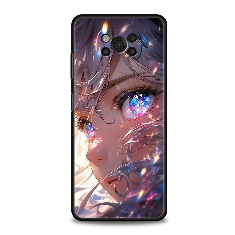 Cartoon Cute eyes art Phone Case For For Xiaomi Poco X6 X5 Pro X4 X3 NFC F5 Pro F4 F3 GT M5 M4 Pro 5G M3 C51 C50 C55 Soft Cover