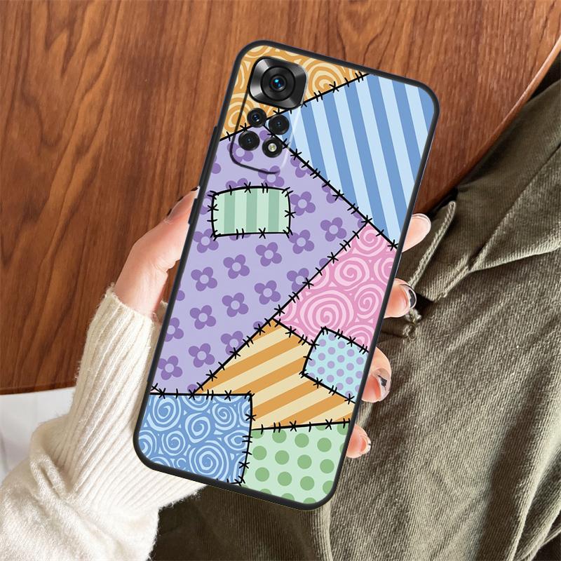 

Patchwork style Case For Xiaomi Redmi Note 14 Pro 13 12 11 10 15 Pro Plus Redmi 15 C 13 10C 12C 13C 14C Cover Redmi Note 15 5G