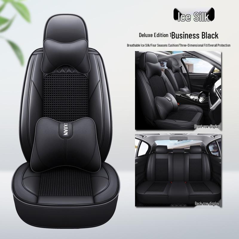 All-Season Leather & Ice Silk Car Seat Cushions for Golf Corolla RAV4 Romeo