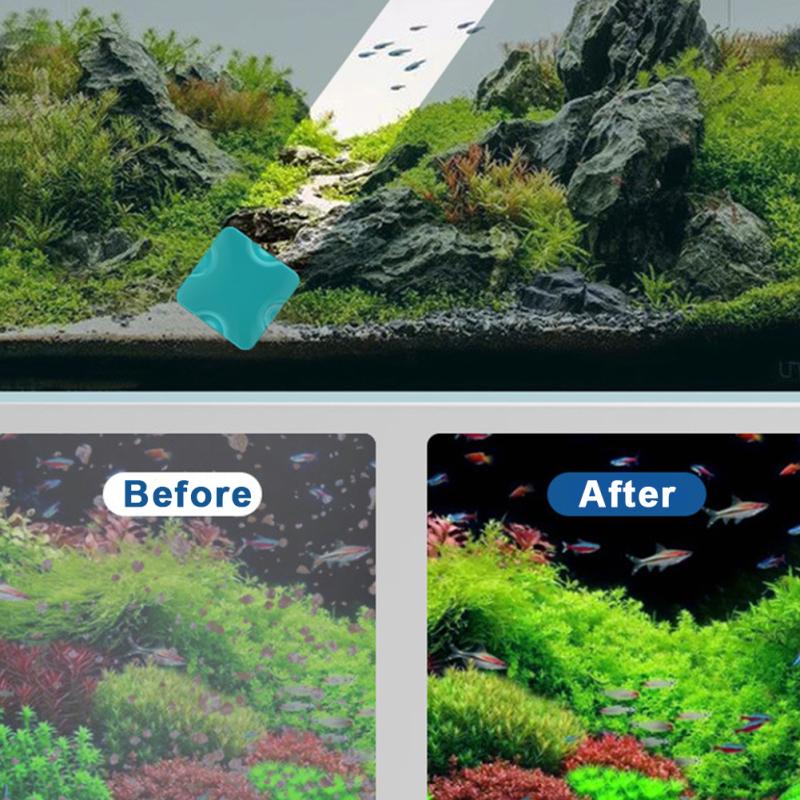 Fish Tank Mini Magnetic Brush Aquarium Double-sided Glass Cleaner Floating Brush Scraper Cleaning