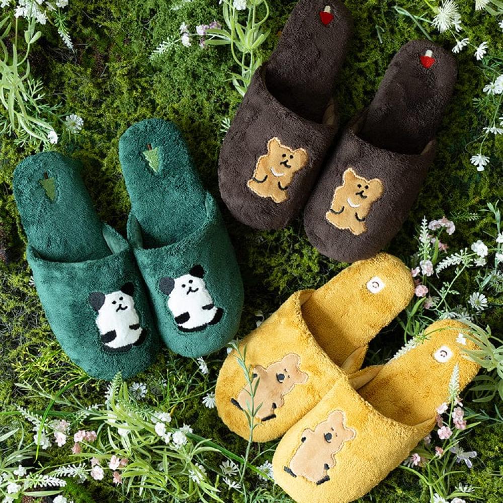 DinoTaeng BoBo in the Wood Croissant Plush Slippers