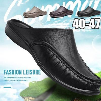 Sandale de modă pentru bărbați noi, papuci ajurat anti-alunecare, pantofi de plajă în aer liber, pantofi leneși ocazionali, pantofi de exterior, marimea plus 40-47