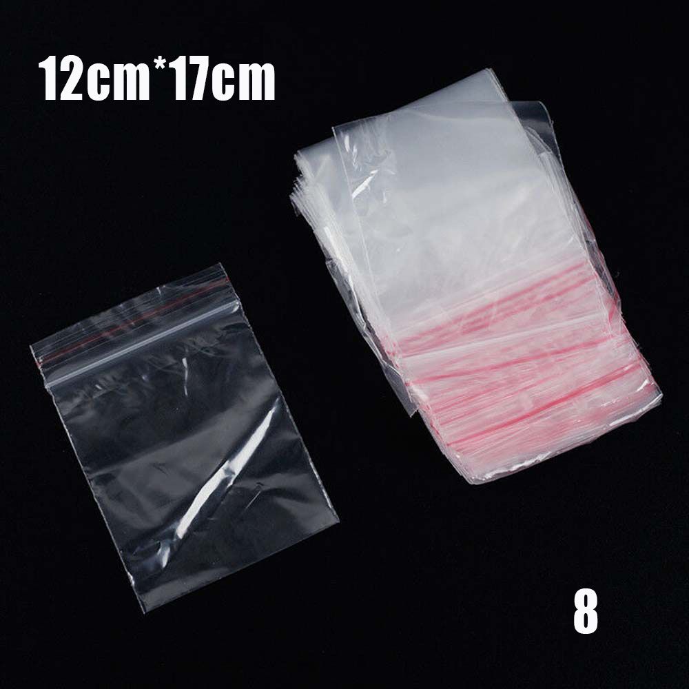 100Pcs Clear Snacks Zero Waste Kitchen Food Storage Sealing Bag Plastic Bags