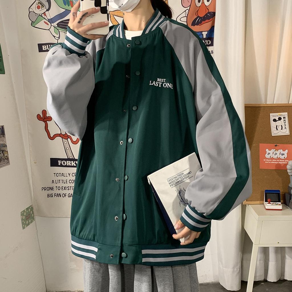 Spring and Autumn American Baseball Uniform Men's Trend Brand Loose Ruffian Handsome Baseball Uniform Stand-up Collar Bomber Jacket