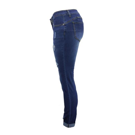 Women's Mid Rise Jeans Skinny Ripped Jeans Stretch Distressed Denim Pants Slim