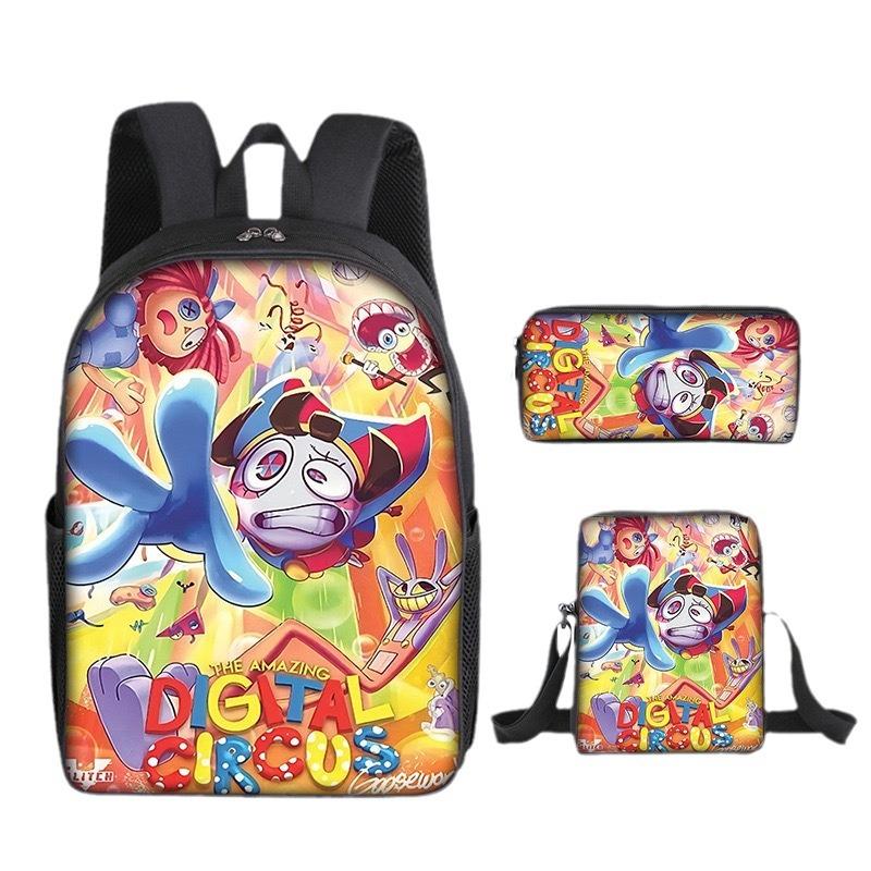 Magic Digital Circus School Bag The Amazing Digital Circus Elementary School Backpack Three-Piece Set