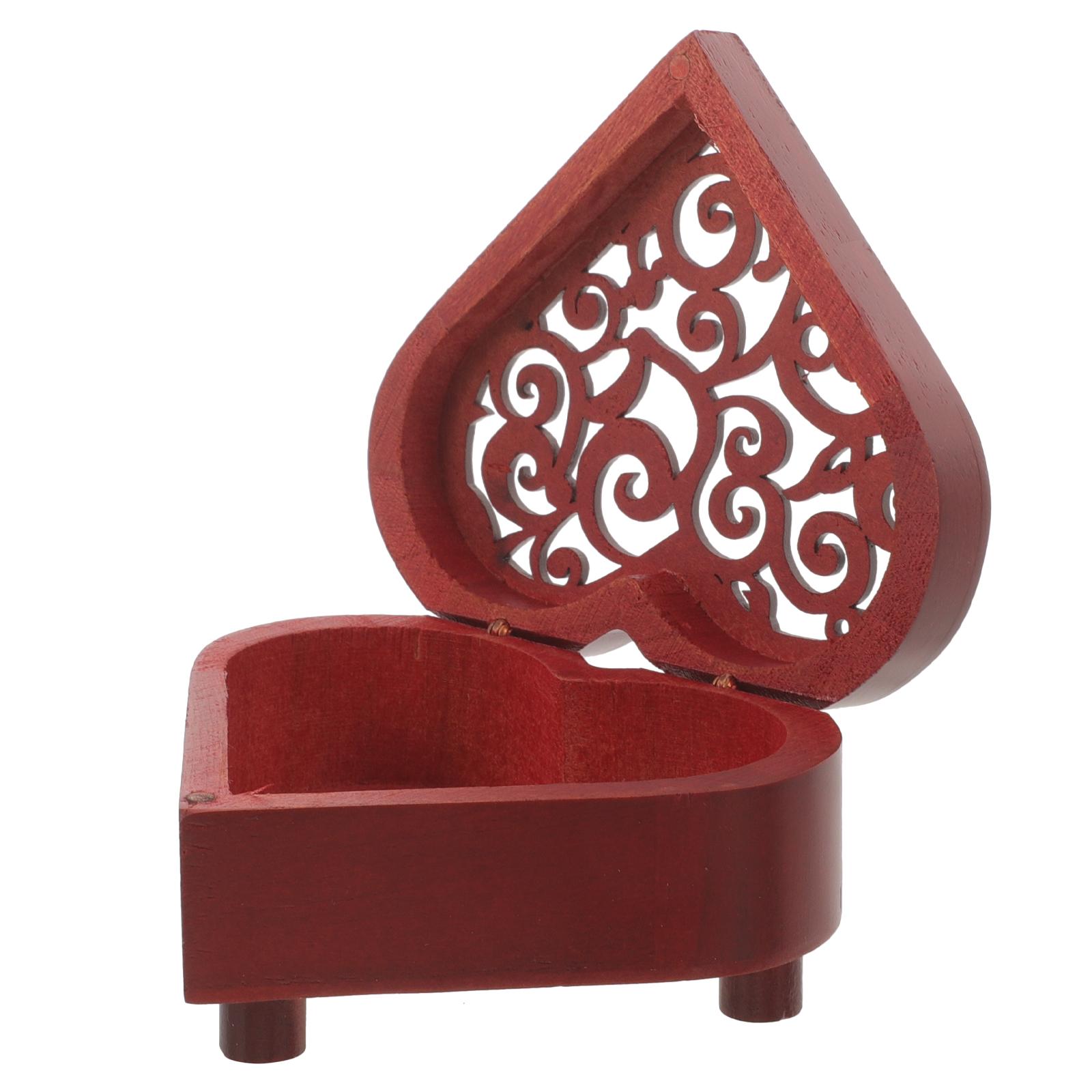 

Музыкальная шкатулка Аксессуары Чехол в форме сердца Деревянный подарок на вечеринку в форме сердца Настольный декор для мужчин темно-красного