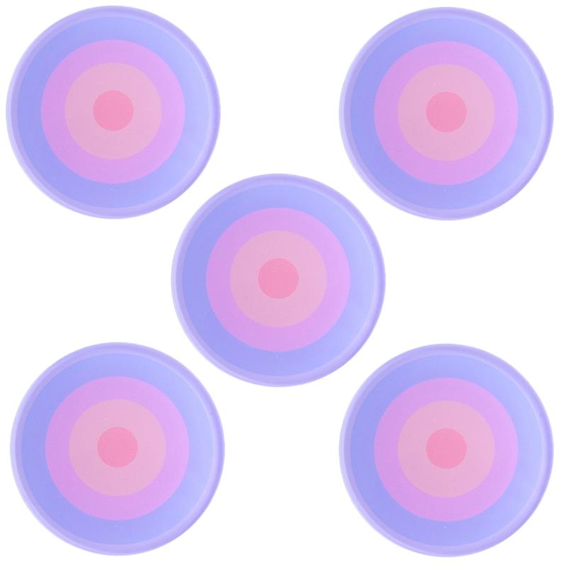 5pcs Acrylic  Anti Slip Coaster Porta Vasostable Mat Cup Holders Gradient Color Cocinas Accesorios Kitchen Drink Coasters