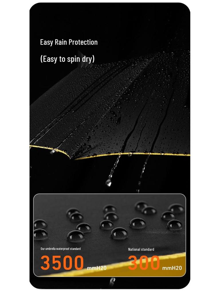 Zesílený Větruodolný Extra Velký Černý Deštník pro Tři - Dvojí Použití pro Slunce i Déšť