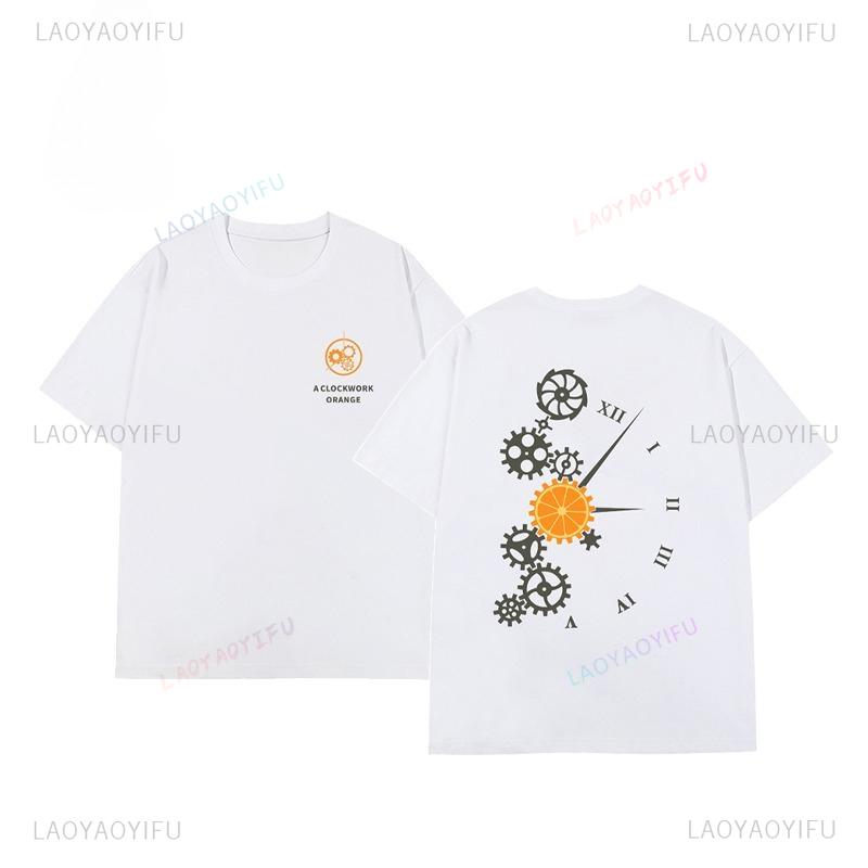 Stile retrò A Clockwork Orange Movie T-shirt 100% Cotone Girocollo Casual Classico Streetwear T-shirt Oversize Unisex Abbigliamento Y2k