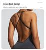Nahtloser Hochelastischer Yoga-Jumpsuit mit Cross-Back-Design