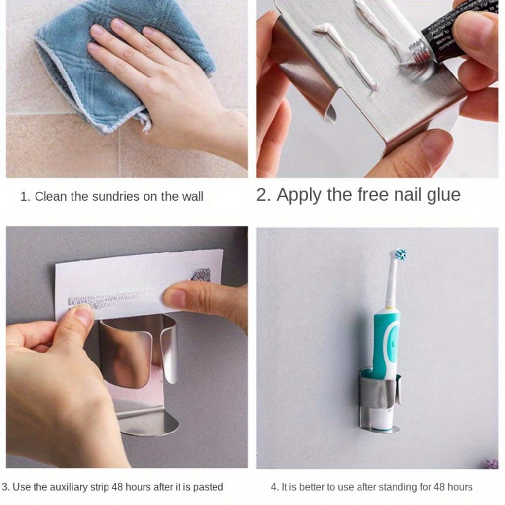 1 Stück Edelstahl Zahnbürstenhalter Wandmontiert Zahnbürsten- und Zahnpasta-Organizer Langlebiges Badezimmerregal Modernes Design