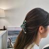 Celluloid mother-of-pearl leopard hair clip