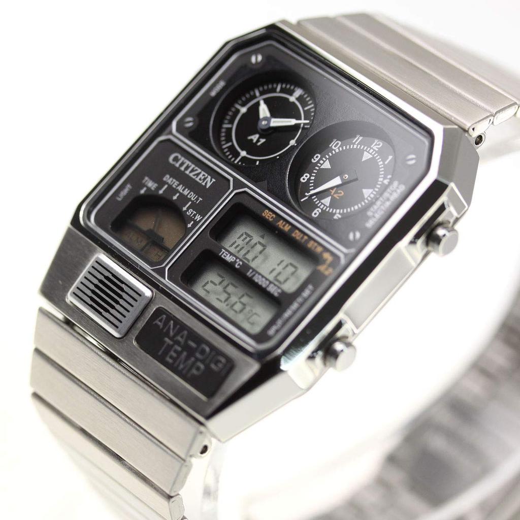 CITIZEN TEMP Reissue Model ANA-DIGI Watch, Silver, JG2101-78E