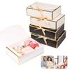 2Pcs Paper Gift Boxes with Lids Bridesmaid Box Elegant Proposal Gift Box  for Wedding Birthday Party