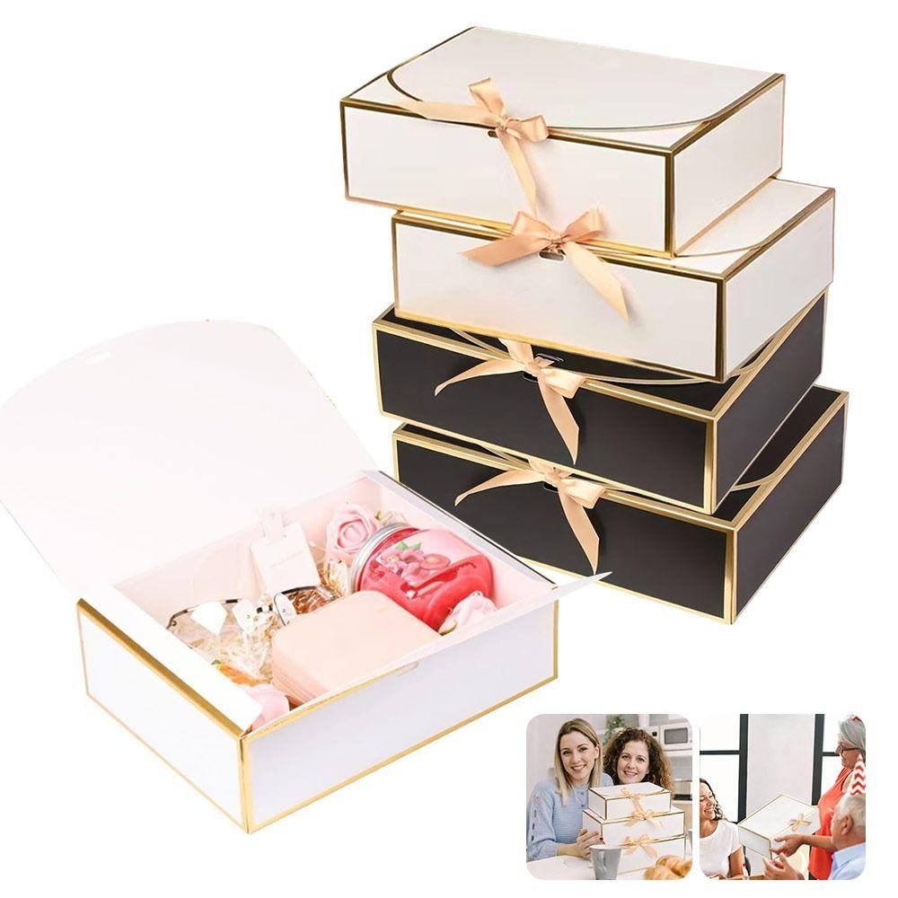 2Pcs Paper Gift Boxes with Lids Bridesmaid Box Elegant Proposal Gift Box  for Wedding Birthday Party