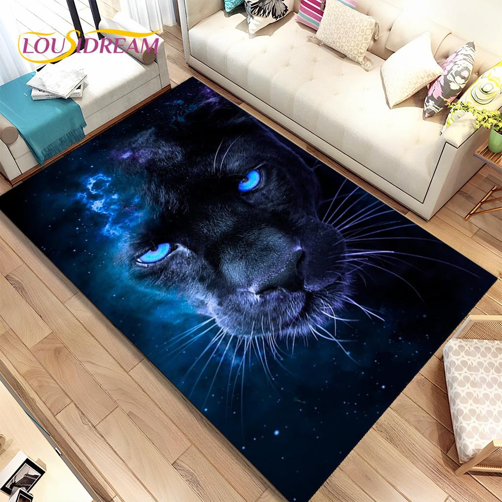 Animal Leopard Cheetah Cartoon Beast Area Rug,Carpet for Home Living Room Bedroom Sofa Doormat Kitchen Decor,Non-slip Floor Mat