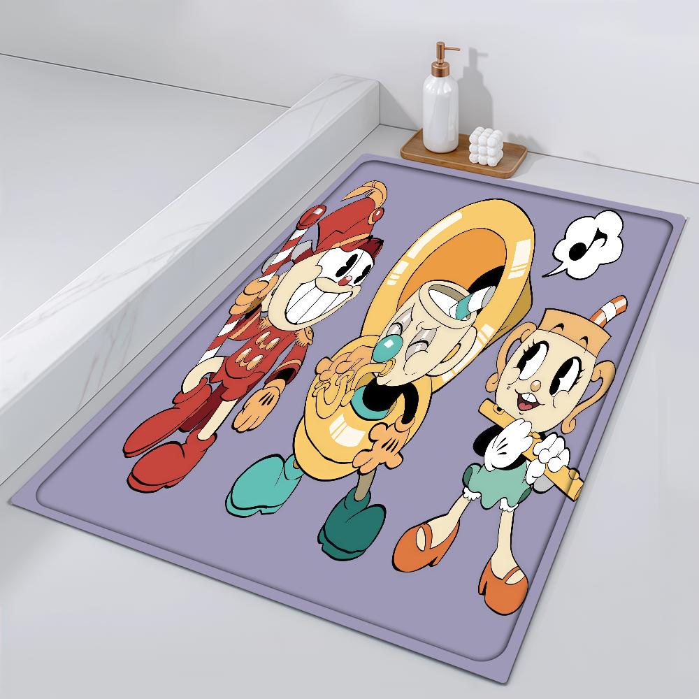

Door Mat Game Bedside Entrance Bath Floor Decoration Nin Running Corridor Door Mat Shooting Carpet Living Room C-Cuphead Balcony 40cm x 60cm