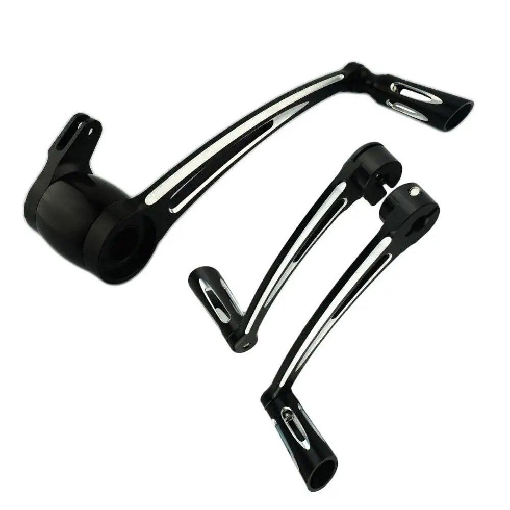 Black Brake Arm Kit Shift Lever Shifter Pegs For Harley Touring Road King 08-18 Softail Fatboy 00-18 Brake Pedal