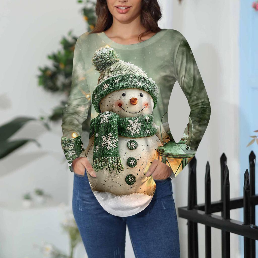 T-skjorter For kvinner Høst Uformelle Langermede skjorter Genser Vintage grafisk trykk Topp Genser Valentinsdag