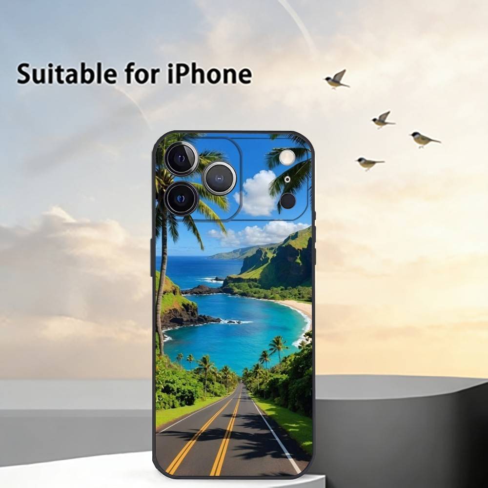 Summer Art M-Miami Florida Phone Case For iPhone 17,16,15,14,13,12,11 Plus,Pro Max,XS,Soft Silicone Black Cover