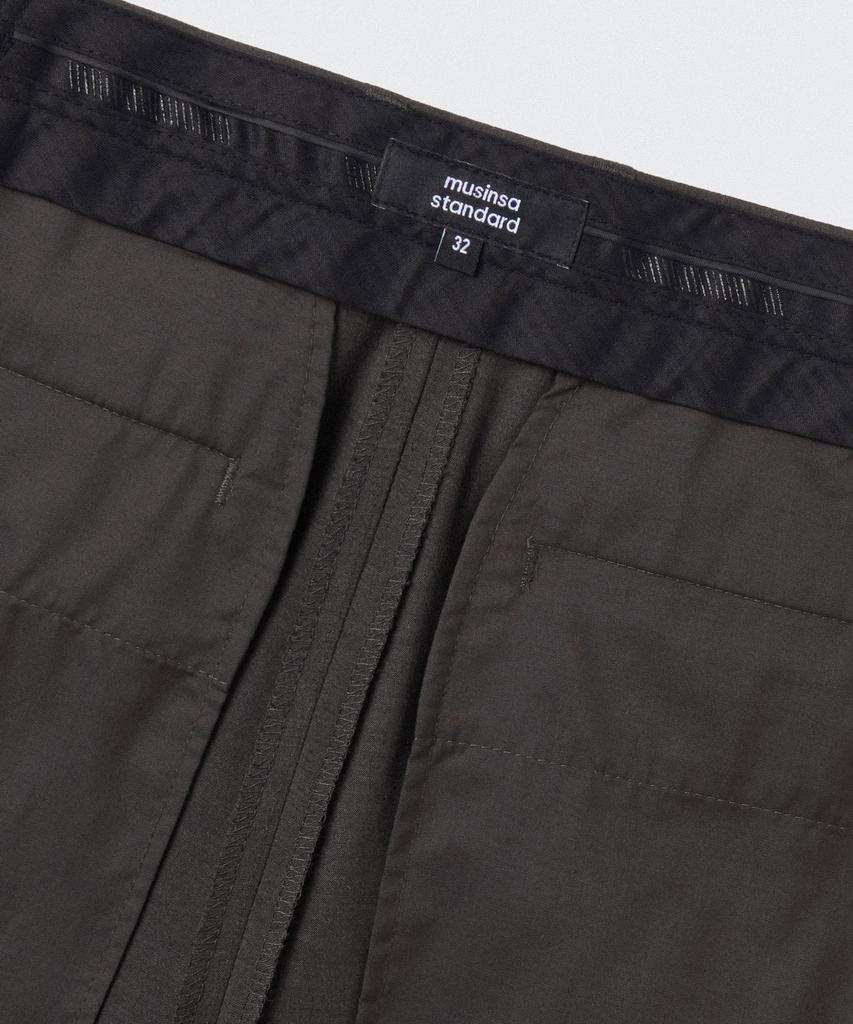 MUSINSA STANDARD Light Plain One-Pleat Wide Hidden Banding Slacks [Gunmetal]