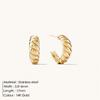 14K Gold European-Style C-Shaped Croissant Earrings for Women