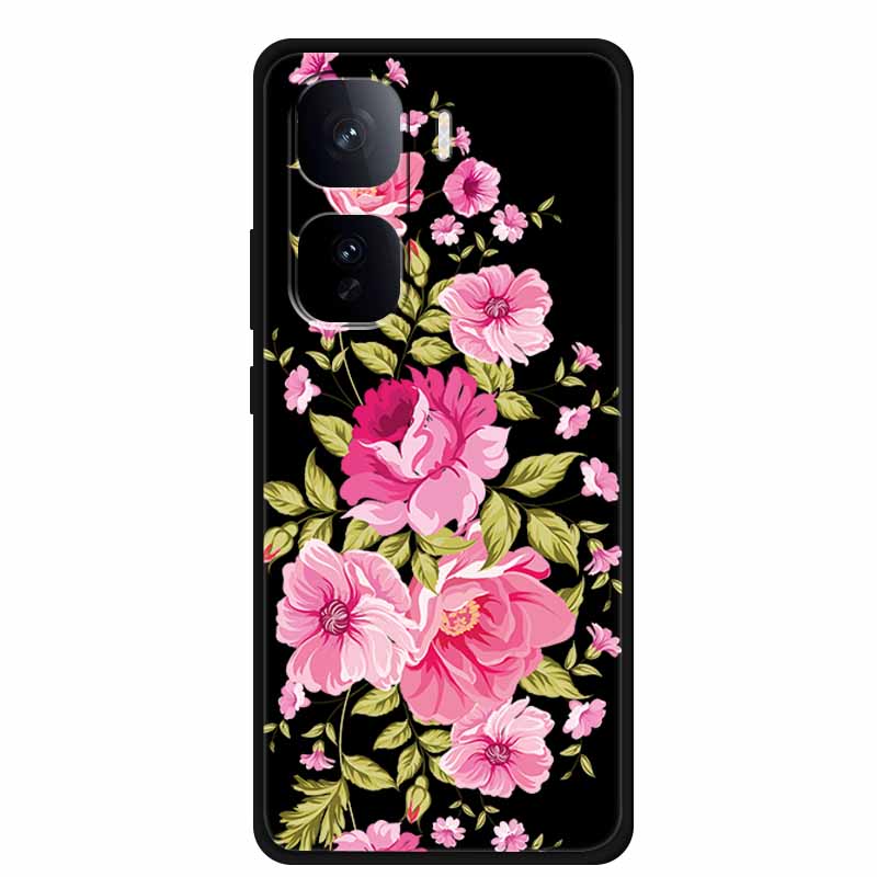 Black Silicone Case For Vivo iQOO Neo 10 Pro Plus Case Cartoon Coque Soft Back Cover For Vivo iQOO Neo 9s Pro Plus Case Funda