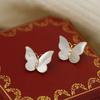 Butterfly Stud Earrings for Women 925 Silver Color Needle Earring Simple Temperament Stud Earring Elegant Sweet Jewelry Gift