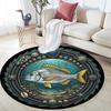 Marine Life Emblem Round Area Rug Under Office Chairs Bedroom Living Room Home Decor