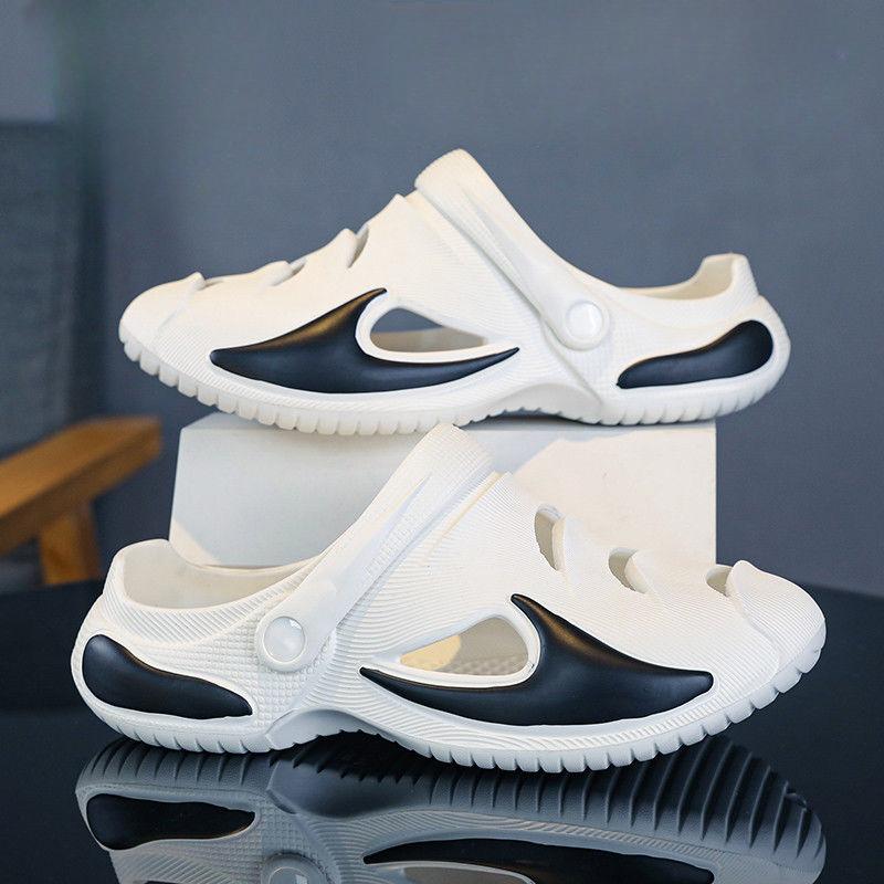 Cave Shoes Men's Summer Outer Wear Beach Anti-slip Slippers Thick Bottom Super Soft Wrapped Toe Sandals Dual Purpose