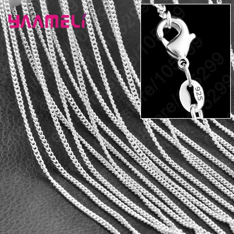 5Pcs Real 925 Silver Women Men Chains Necklace Jewelry Components Making Accessories for Pendant